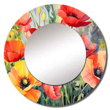 Vibrant Poppies I - Floral Wall Mirror