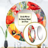 Vibrant Poppies I - Floral Wall Mirror