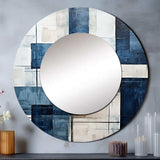 Indigo Illusion Abstract Shapes V - Abstract Wall Mirror