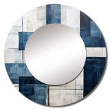 Indigo Illusion Abstract Shapes V - Abstract Wall Mirror