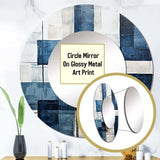 Indigo Illusion Abstract Shapes V - Abstract Wall Mirror