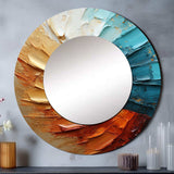 Gold Blue Desert Mirage Spiral - Abstract Wall Mirror