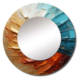 Gold Blue Desert Mirage Spiral - Abstract Wall Mirror