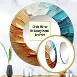 Gold Blue Desert Mirage Spiral - Abstract Wall Mirror