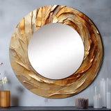 Brown Gilded Mocha Spiral - Abstract Wall Mirror