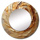 Brown Gilded Mocha Spiral - Abstract Wall Mirror