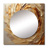 Brown Gilded Mocha Spiral - Abstract Wall Mirror