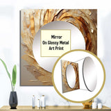 Brown Gilded Mocha Spiral - Abstract Wall Mirror