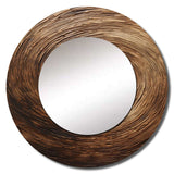 Brown Calm Current Spiral I - Abstract Wall Mirror