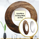 Brown Calm Current Spiral I - Abstract Wall Mirror