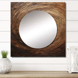 Brown Calm Current Spiral I - Abstract Wall Mirror