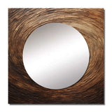 Brown Calm Current Spiral I - Abstract Wall Mirror