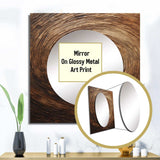 Brown Calm Current Spiral I - Abstract Wall Mirror