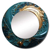 Teal Majestic Motion I - Abstract Wall Mirror