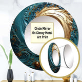 Teal Majestic Motion I - Abstract Wall Mirror