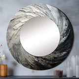 Grey Black Meditative Movement - Abstract Wall Mirror