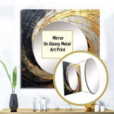 Beige Black Minimalism Spiral Poteries - Abstract Wall Mirror