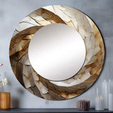 Beige Minimalism Spiral Poteries I - Abstract Wall Mirror