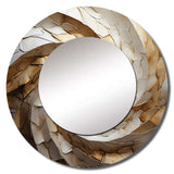 Beige Minimalism Spiral Poteries I - Abstract Wall Mirror