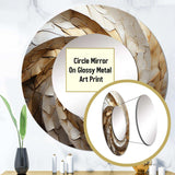 Beige Minimalism Spiral Poteries I - Abstract Wall Mirror