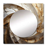 Beige Minimalism Spiral Poteries I - Abstract Wall Mirror