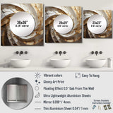 Beige Minimalism Spiral Poteries I - Abstract Wall Mirror