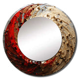 Gold Red Minimalism Spiral Poteries I - Abstract Wall Mirror