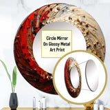 Gold Red Minimalism Spiral Poteries I - Abstract Wall Mirror