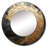 Gold Black Spiral Poteries - Abstract Wall Mirror