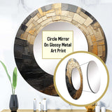 Gold Black Spiral Poteries - Abstract Wall Mirror