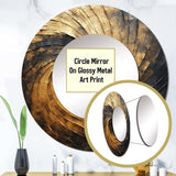 Gold Black Spiral Poteries I - Abstract Wall Mirror