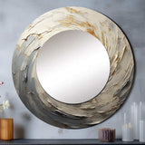 Grey And Gold Mystical Spirals - Abstract Wall Mirror