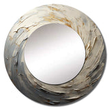 Grey And Gold Mystical Spirals - Abstract Wall Mirror