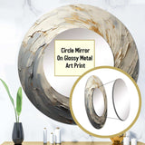 Grey And Gold Mystical Spirals - Abstract Wall Mirror