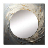 Grey And Gold Mystical Spirals - Abstract Wall Mirror