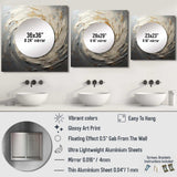 Grey And Gold Mystical Spirals - Abstract Wall Mirror