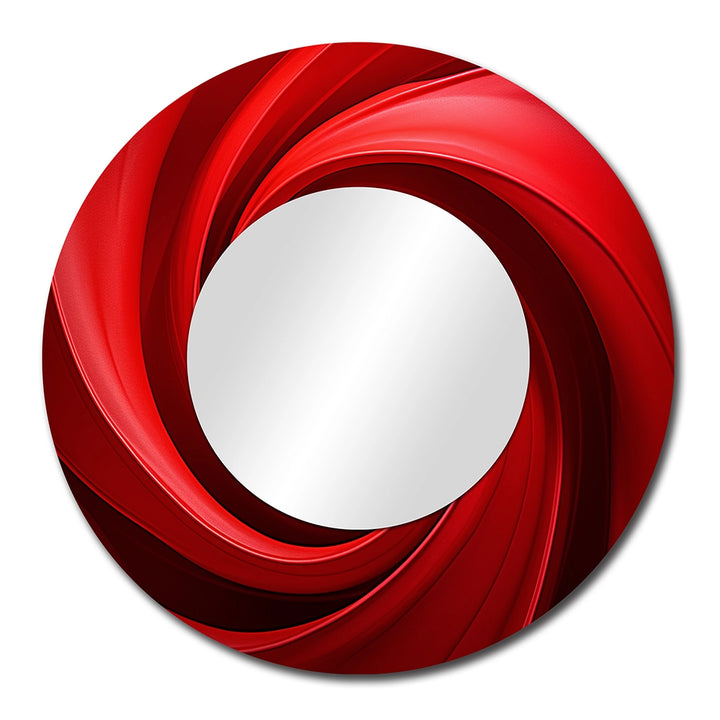 Modern Metal Wall Mirror - Red Perpetual Pulse Vortex - Large Mirror