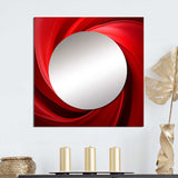 Red Perpetual Pulse Vortex - Abstract Wall Mirror