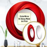 Red Perpetual Pulse Vortex I - Abstract Wall Mirror