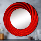 Red Perpetual Pulse Vortex II - Abstract Wall Mirror