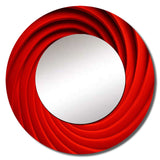 Red Perpetual Pulse Vortex II - Abstract Wall Mirror