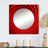 Red Perpetual Pulse Vortex II - Abstract Wall Mirror