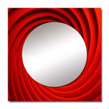 Red Perpetual Pulse Vortex II - Abstract Wall Mirror