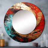 Red Blue Majestic Motion Spiral III - Abstract Wall Mirror