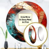 Red Blue Majestic Motion Spiral III - Abstract Wall Mirror