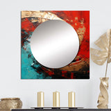 Red Blue Majestic Motion Spiral III - Abstract Wall Mirror