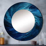 Blue Swirl Wave Spiral I - Abstract Wall Mirror