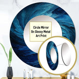 Blue Swirl Wave Spiral I - Abstract Wall Mirror