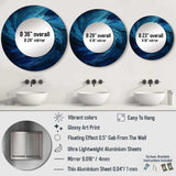 Blue Swirl Wave Spiral I - Abstract Wall Mirror