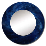 Blue Swirl Wave Spiral IV - Abstract Wall Mirror